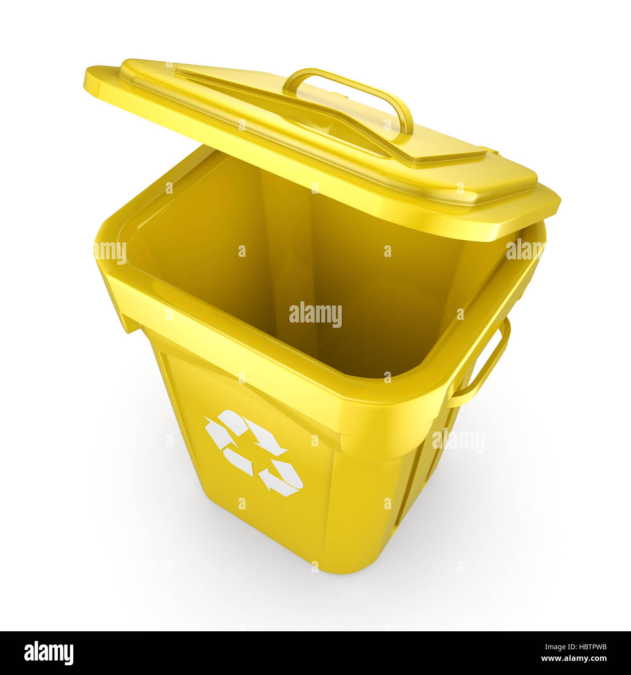 Yellow Recycling Bin Stock Photo Alamy