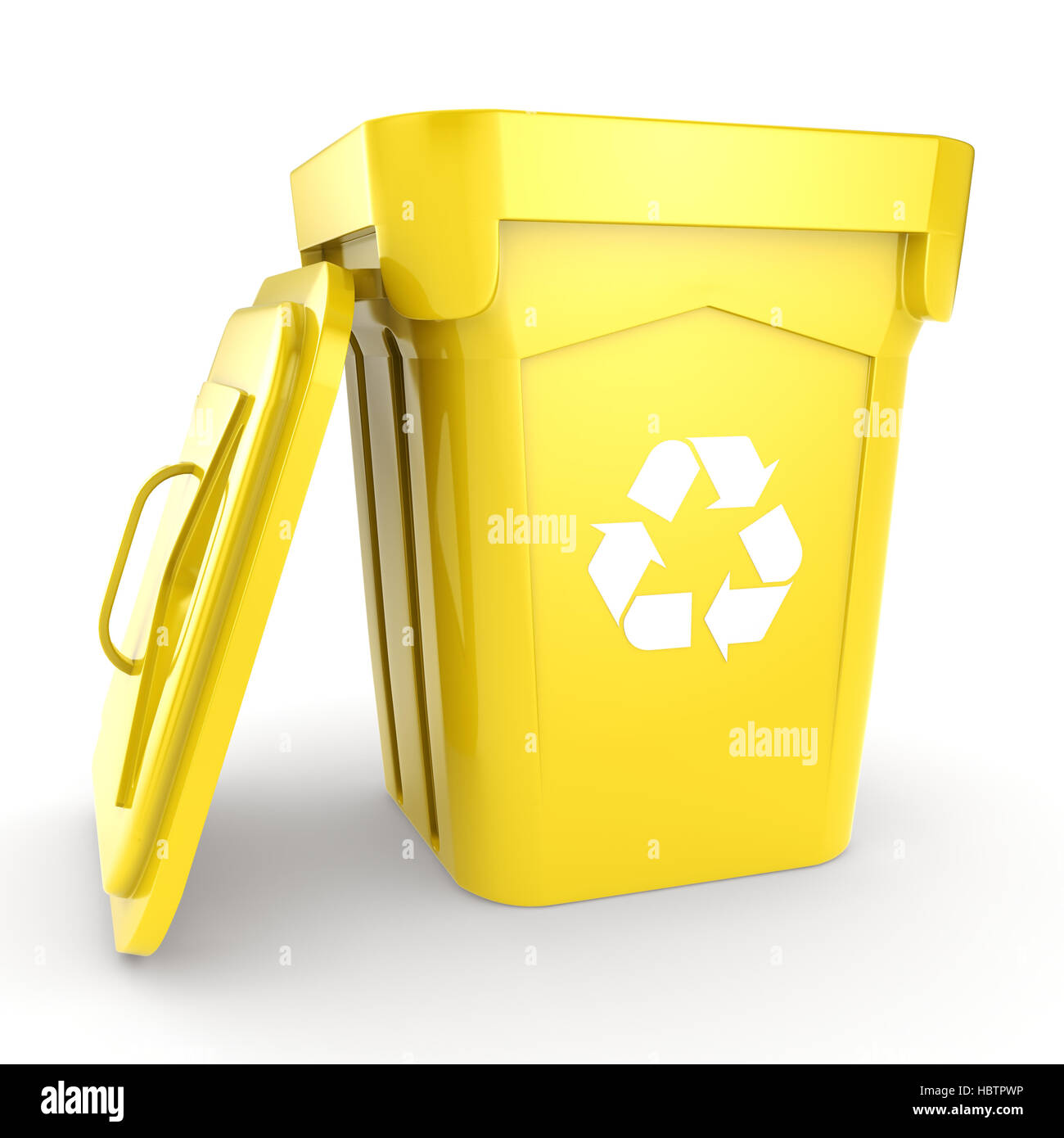 Yellow Recycling Bin Stock Photo - Alamy