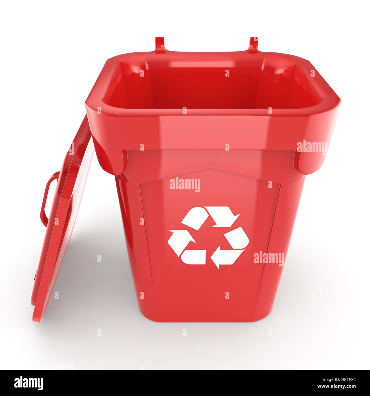 Red Recycling Bin Stock Photo Alamy