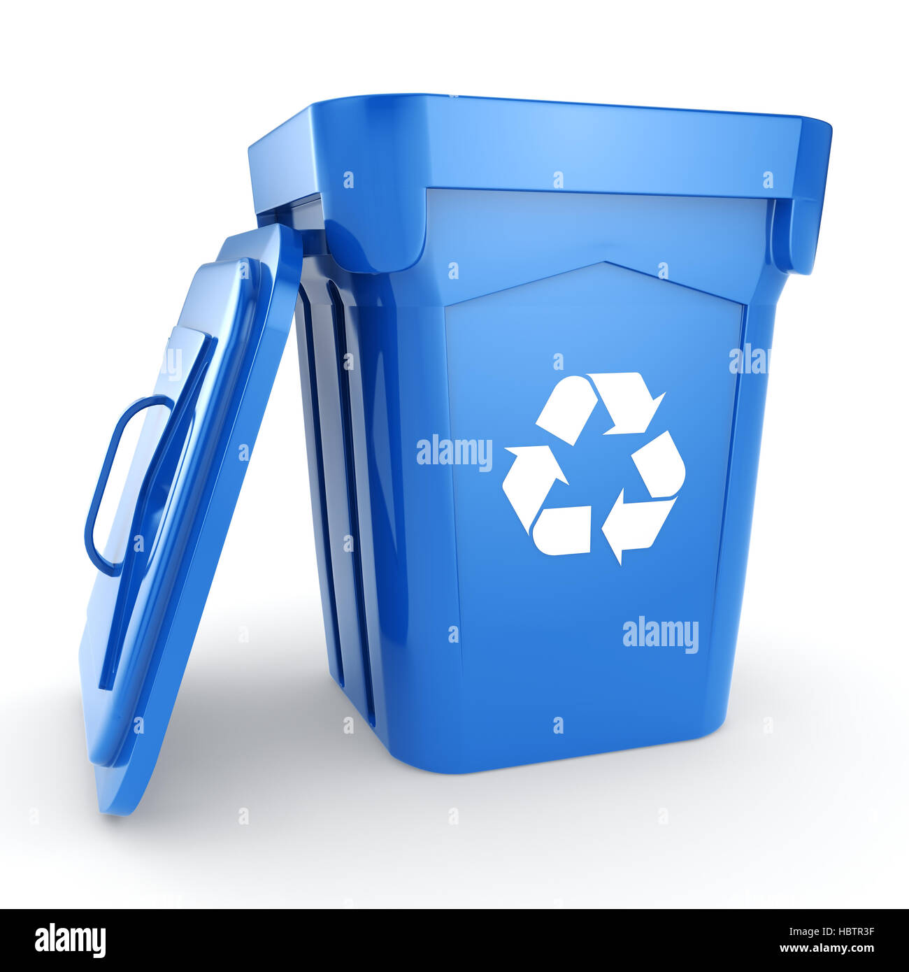 Blue Recycling Bin Stock Photo - Alamy