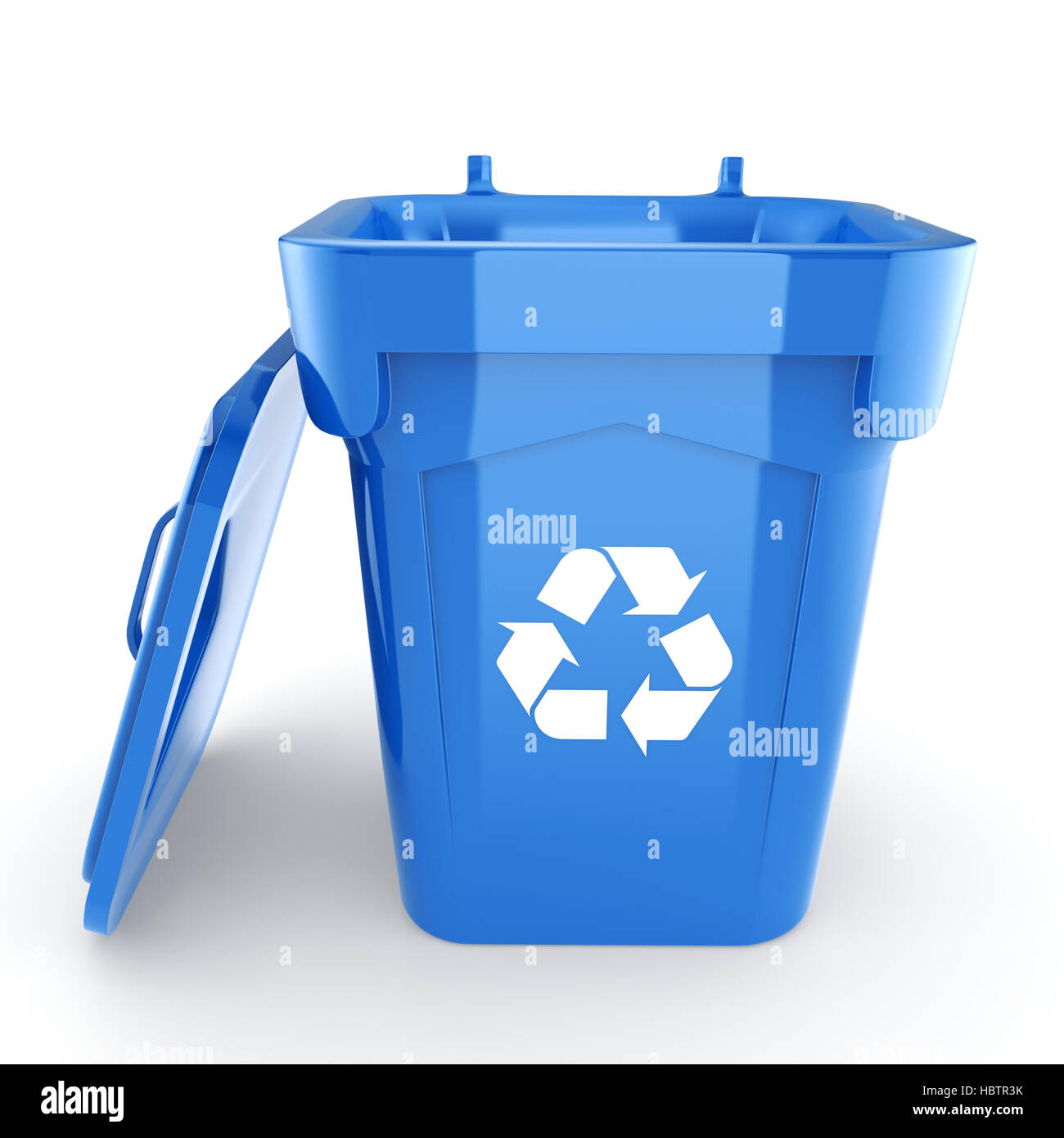Blue Recycling Bin Stock Photo Alamy