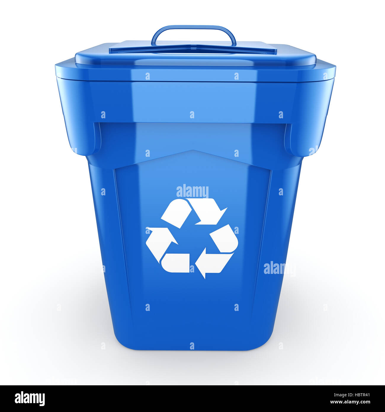 Blue Recycling Bin Stock Photo - Alamy
