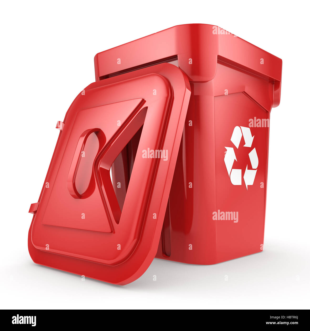 Red Recycling Bin Stock Photo Alamy