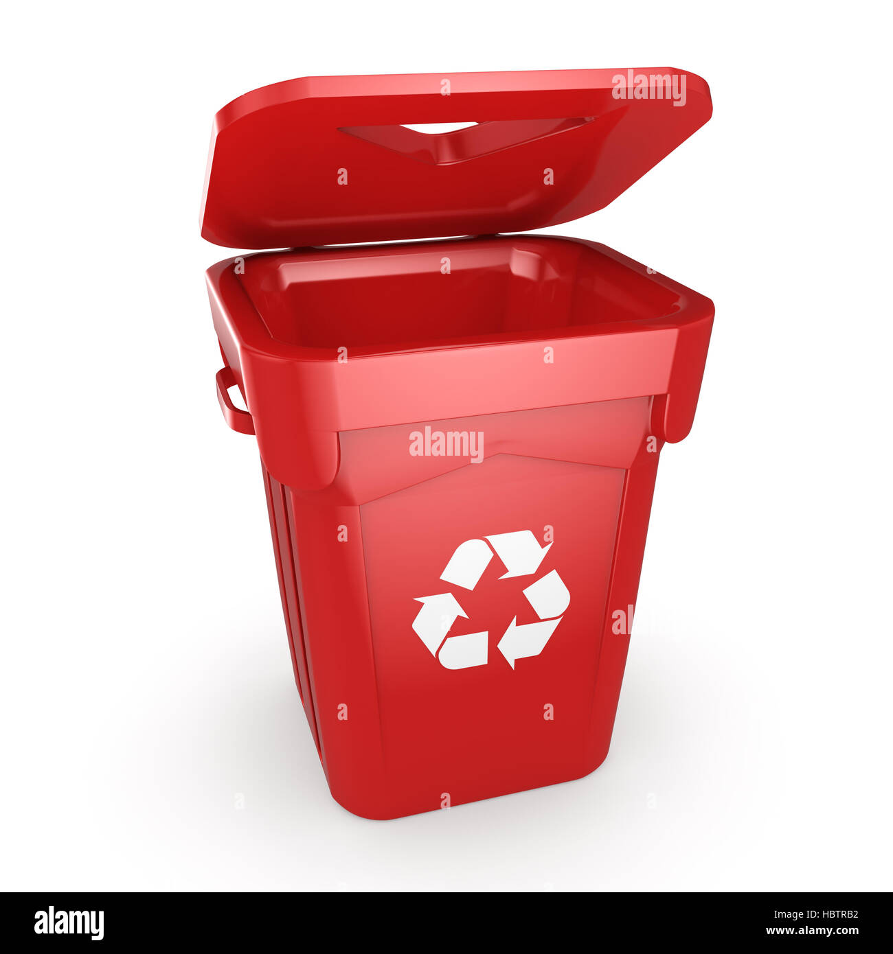 Red Recycling Bin Stock Photo Alamy