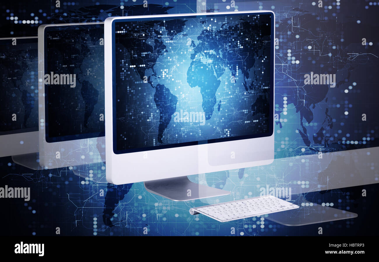 Computer screen in business concept Stock Photo - Alamy