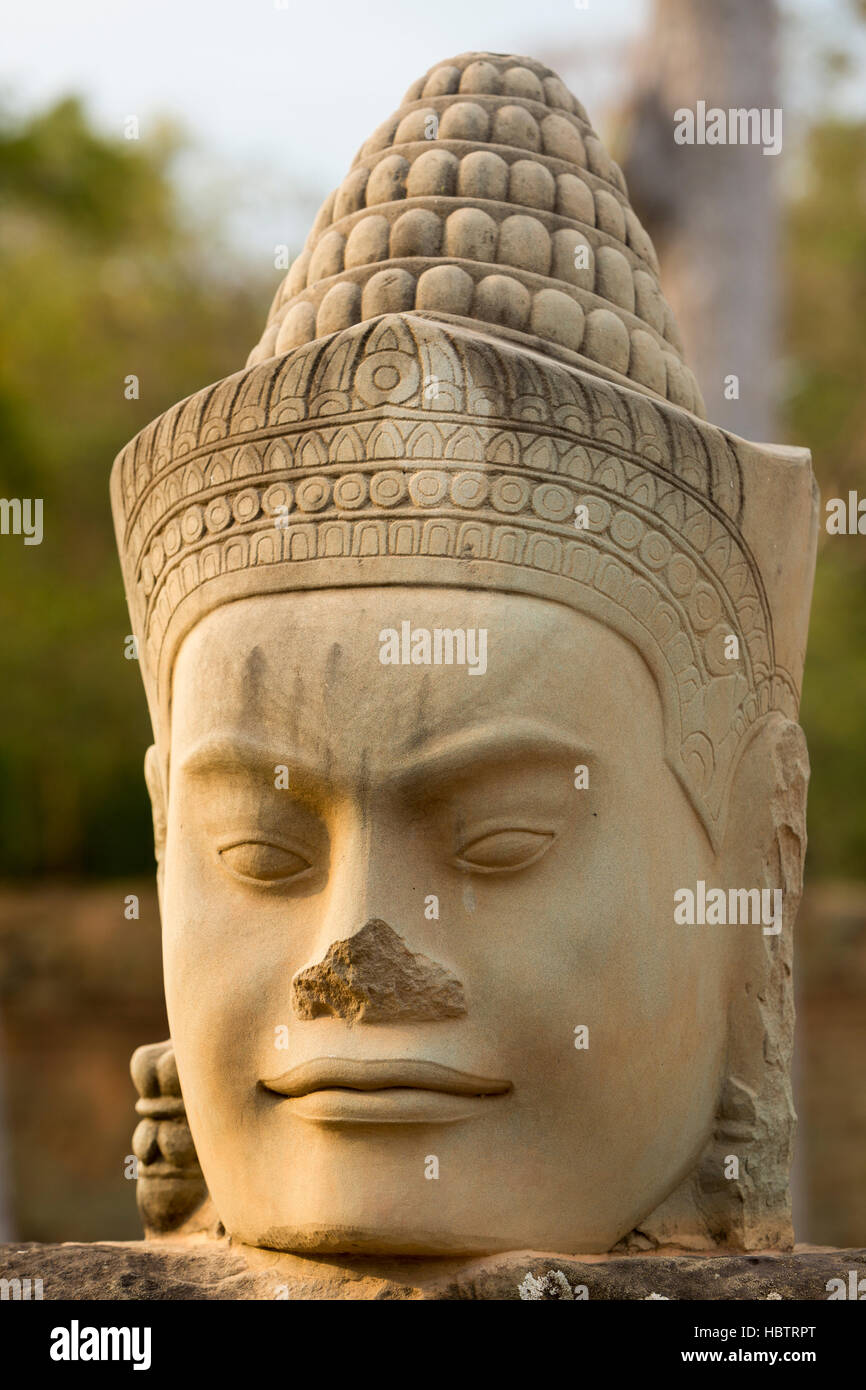 Figures near Bayon Temple, UNESCO Heritage site, Cambodia Stock Photo