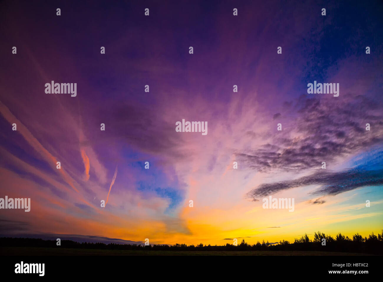 sunset, color the sky Stock Photo Alamy