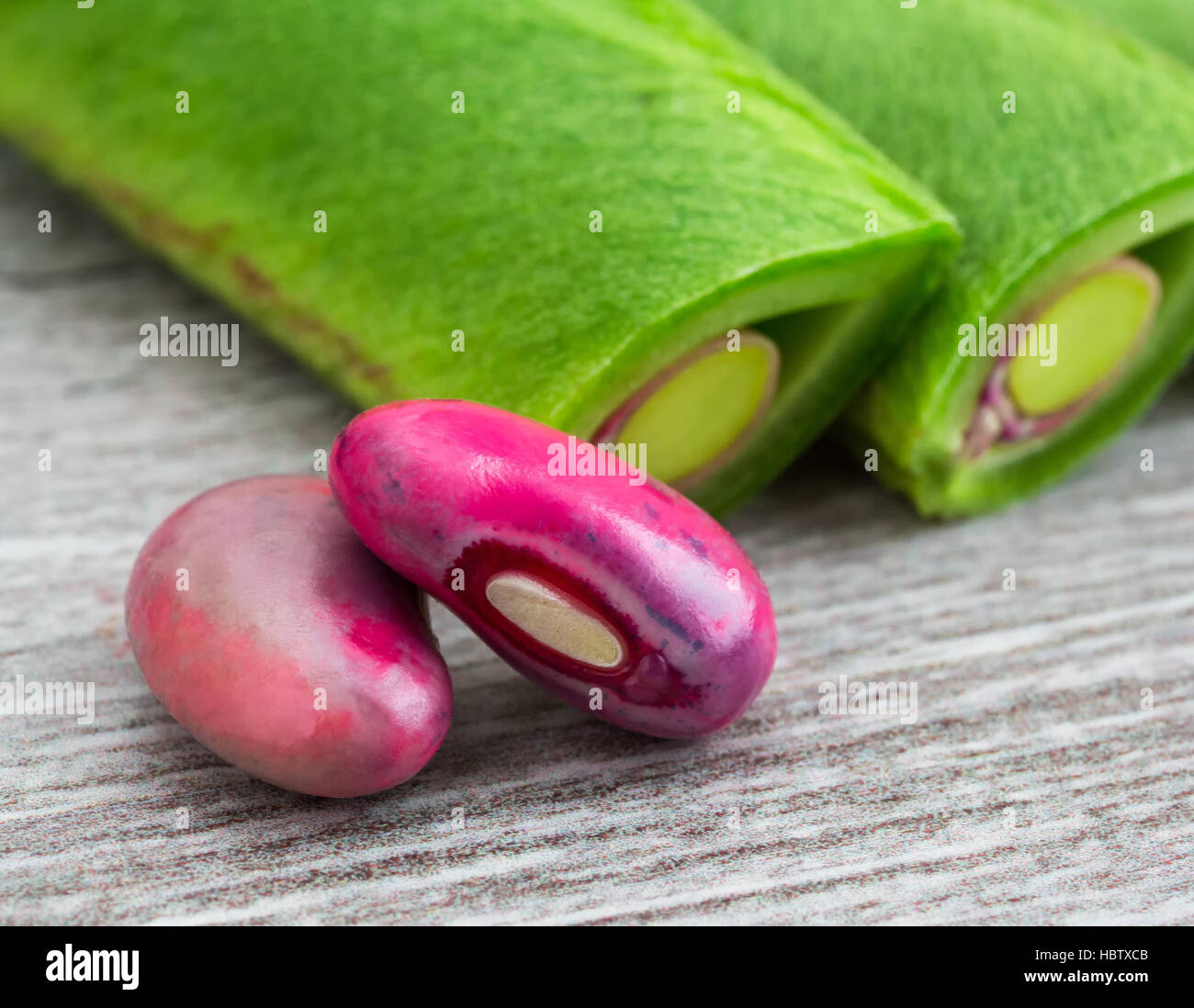 purple beans Stock Photo
