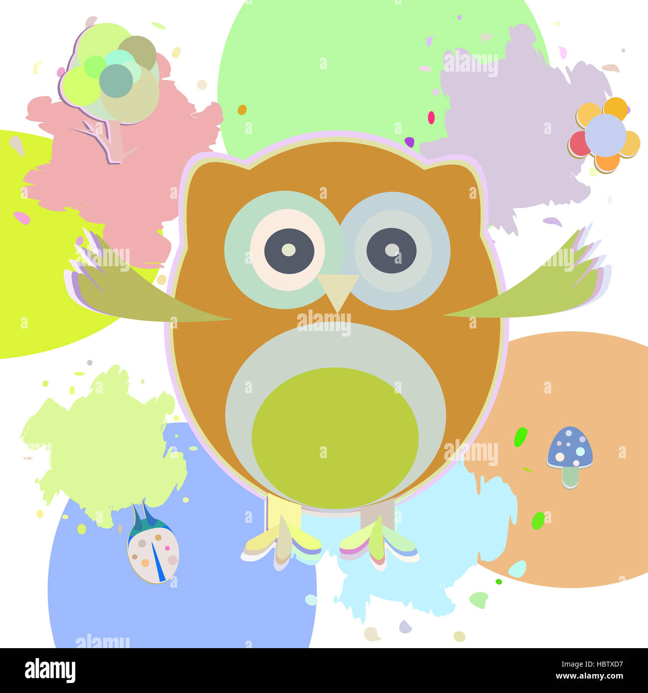 Cute Owl greetings card Stock Photo Alamy
