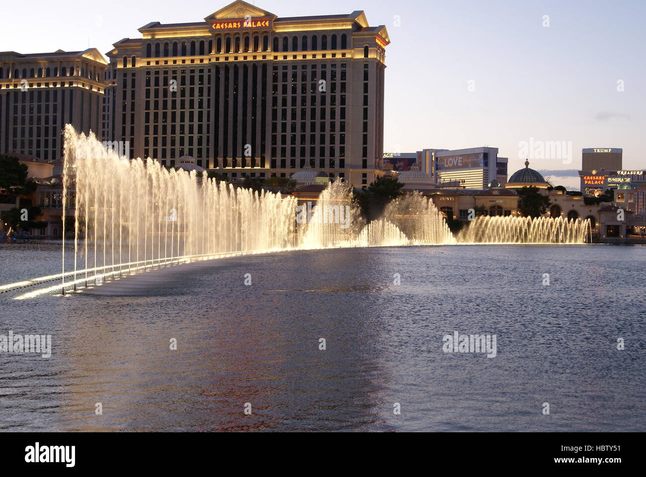 Water fountains light show at the Bellagio Hotel in Las Vegas Nevada