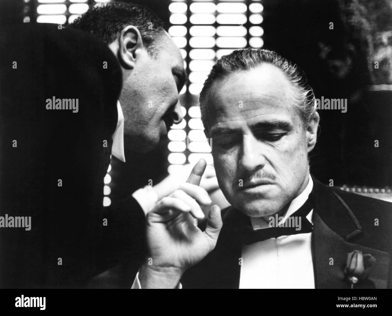 THE GODFATHER, from left Salvatore Corsitto, Marlon Brando, 1972 Stock