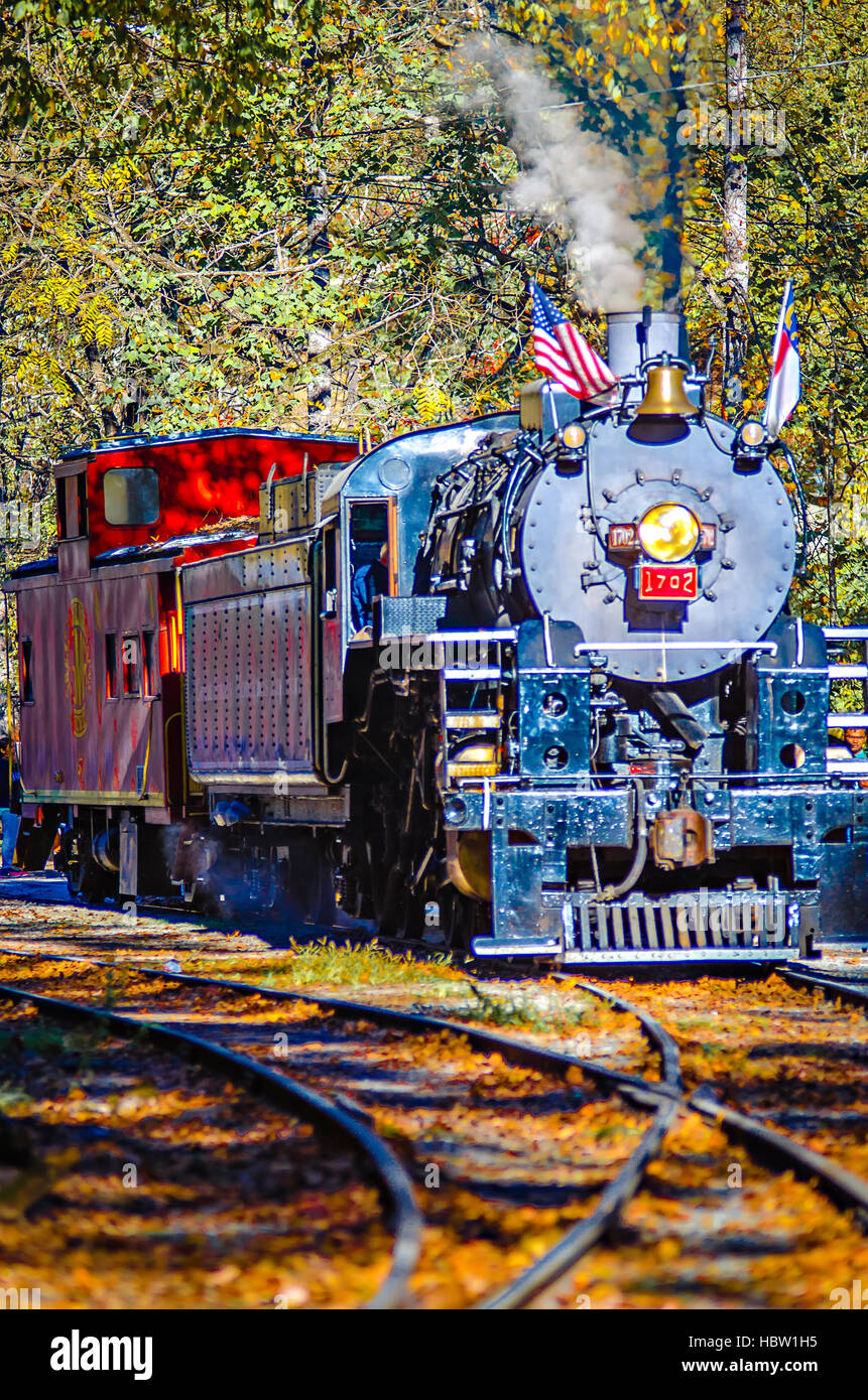 great smoky mountains rail road train ride Stock Photo Alamy