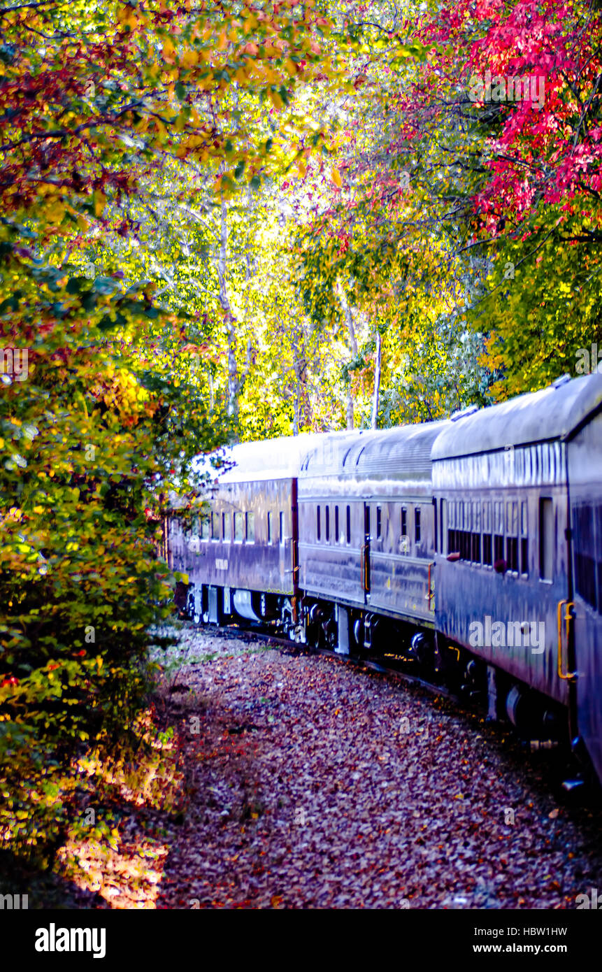 great smoky mountains rail road train ride Stock Photo Alamy