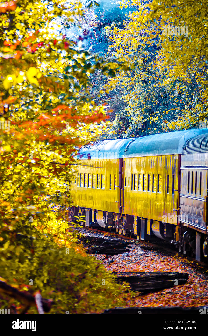 great smoky mountains rail road train ride Stock Photo Alamy