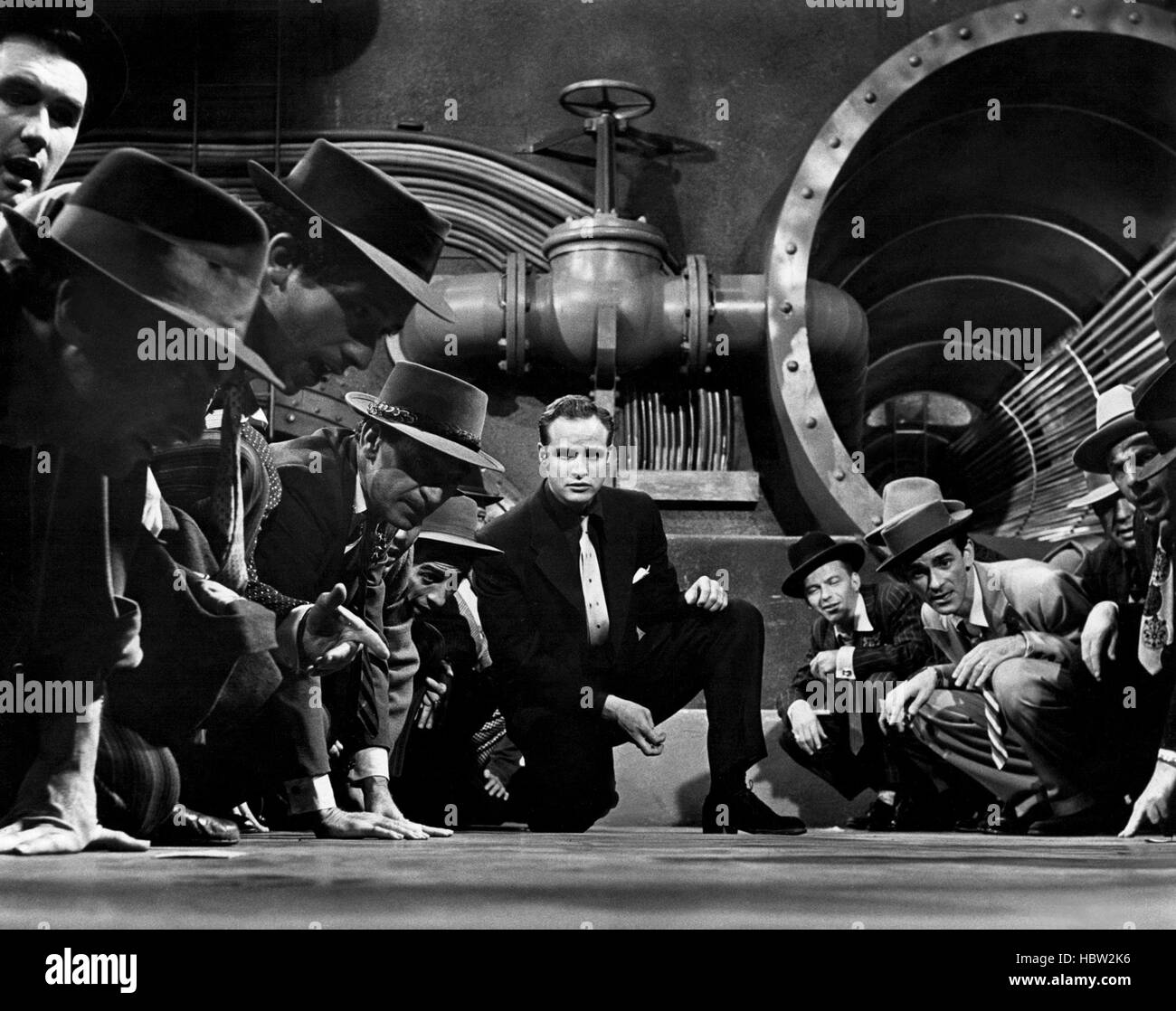 GUYS AND DOLLS, Marlon Brando, Frank Sinatra, Danny Dayton, 1955 Stock