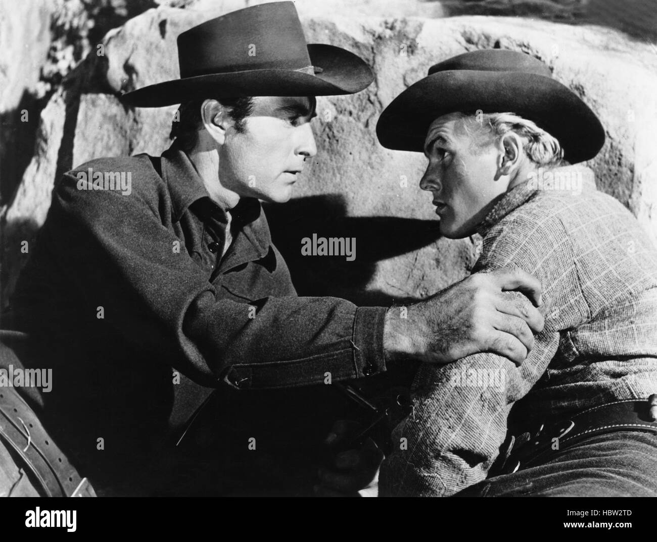 GUN BELT, from left, Montgomery, Tab Hunter, 1953 Stock Photo
