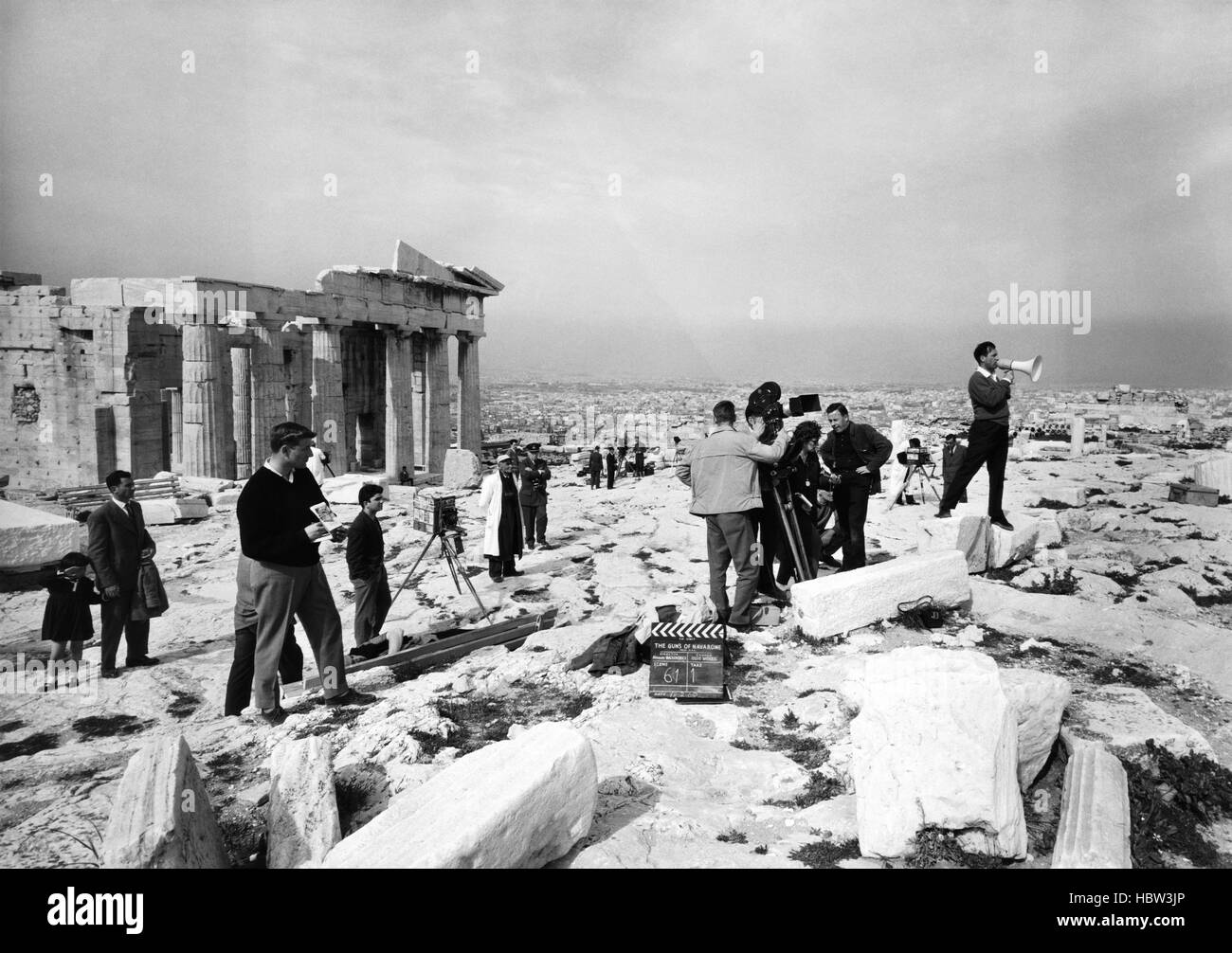 THE GUNS OF NAVARONE, film crew on location at the