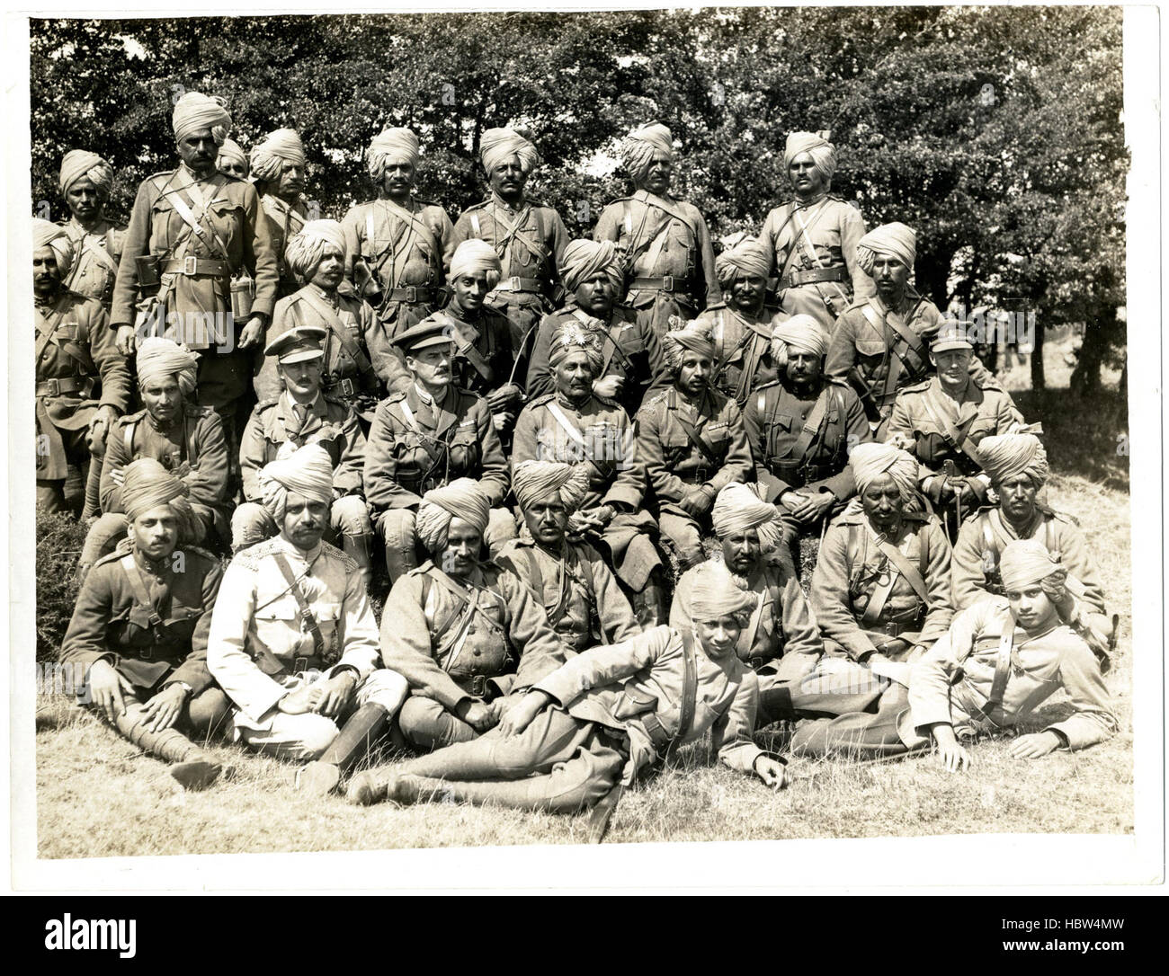 Officers of the Jodhpur Lancers [Linghem, France] Photographer H D Stock Photo