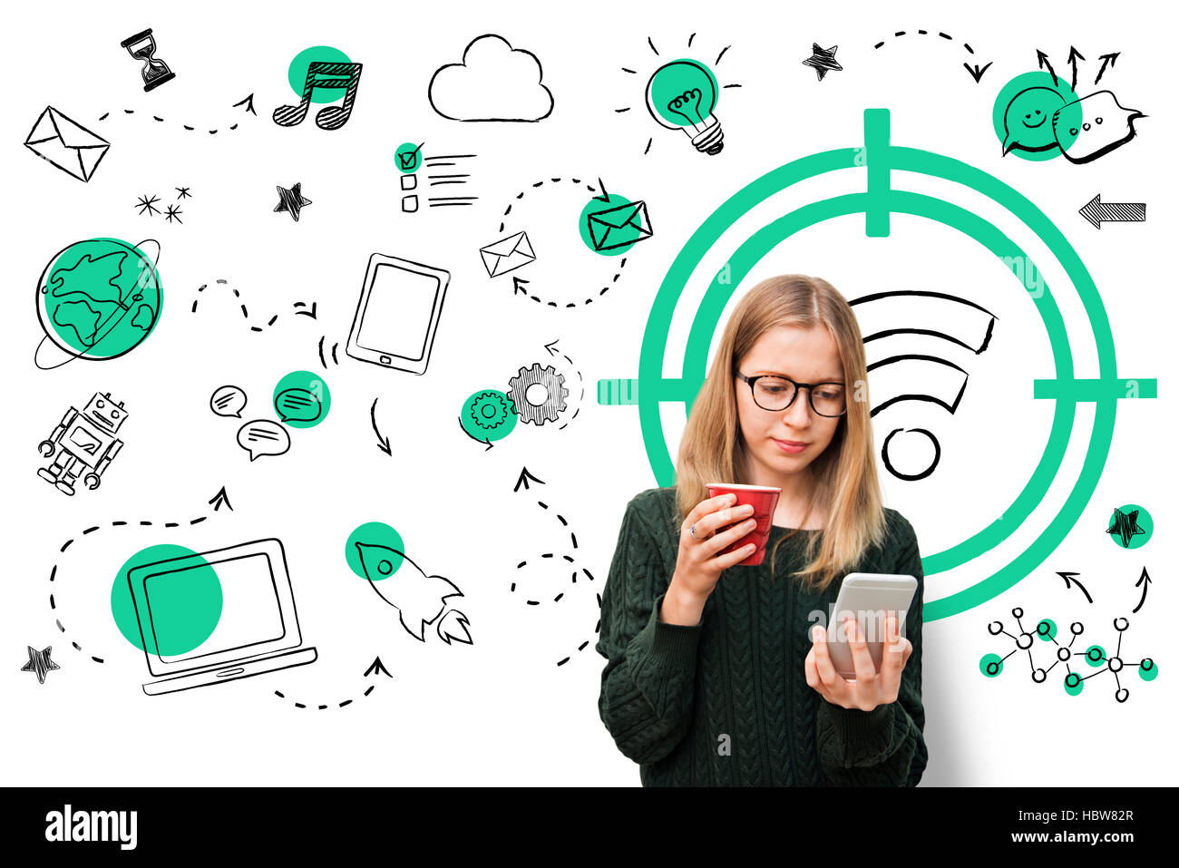 Connection Target Wifi Signal Graphics Concept Stock Photo Alamy