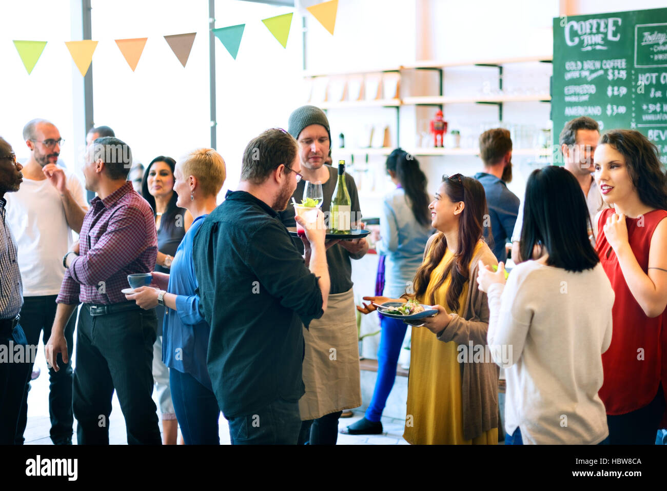 Party People Communication Talking Happiness Concept Stock Photo - Alamy