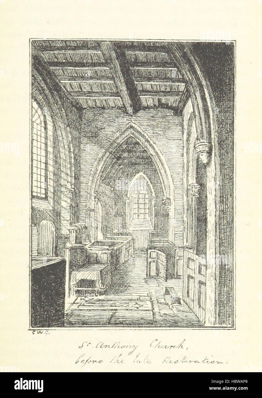 Notes on the Parish of St. Anthony in Roseland and its restored Church; with remarks on the life and temptations of the patron saint ... With illustrations, etc Image taken from page 33 of 'Notes on the Parish Stock Photo