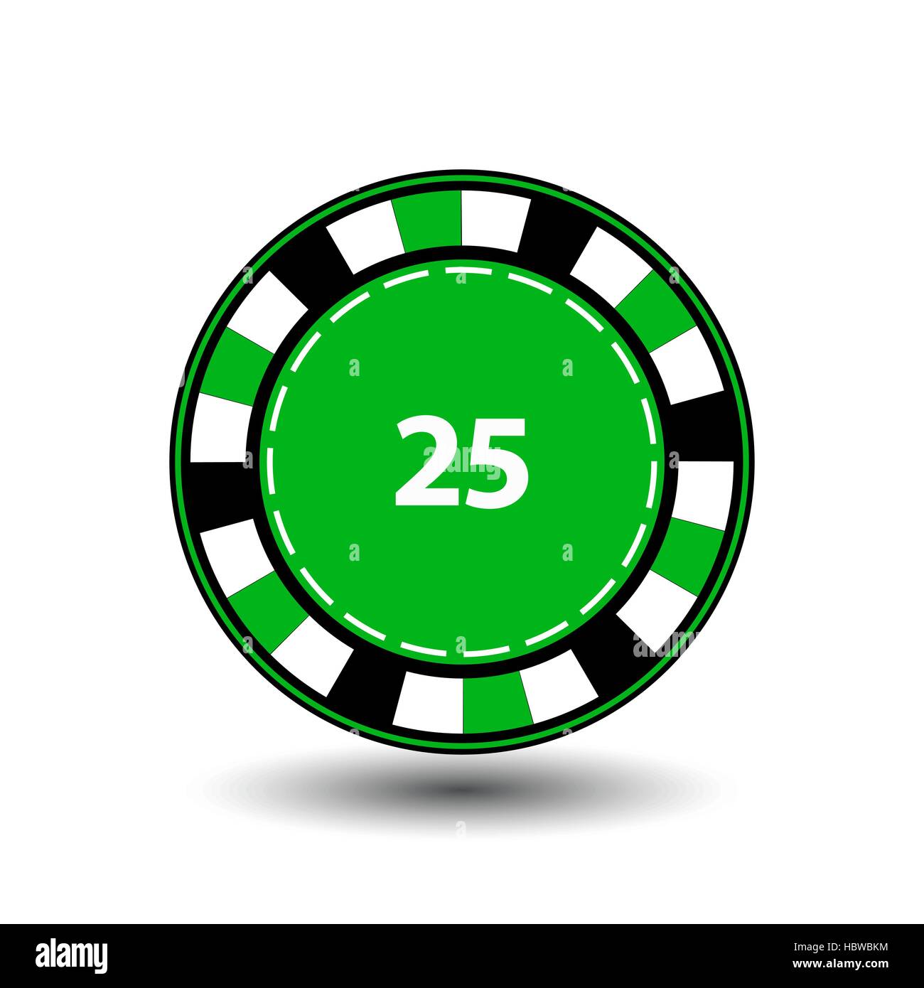 chips green 25 for poker an icon on the white isolated background ...