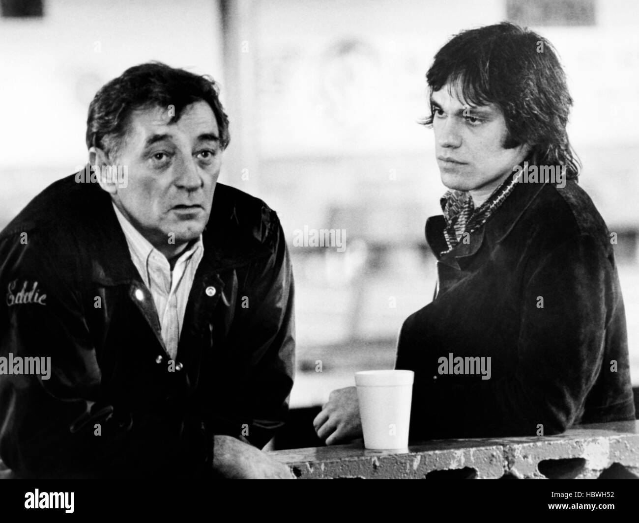 THE FRIENDS OF EDDIE COYLE, from left: Robert Mitchum, Steven Keats ...