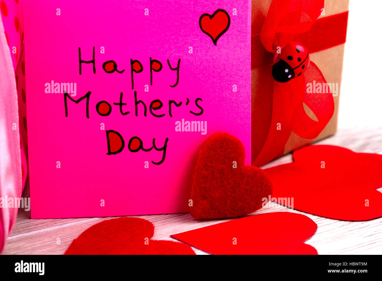 Mother's Day card and hearts Stock Photo - Alamy
