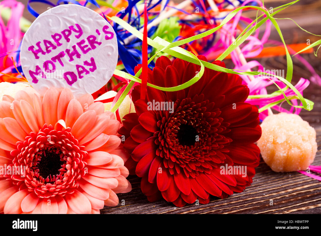 Flowers near Mother's day card Stock Photo Alamy