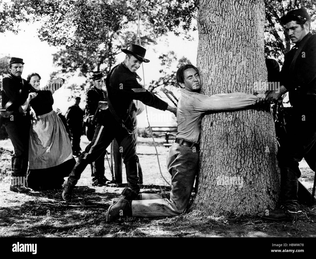 THE GREAT MISSOURI RAID, James Millican, whipping Macdonald Carey, 1951