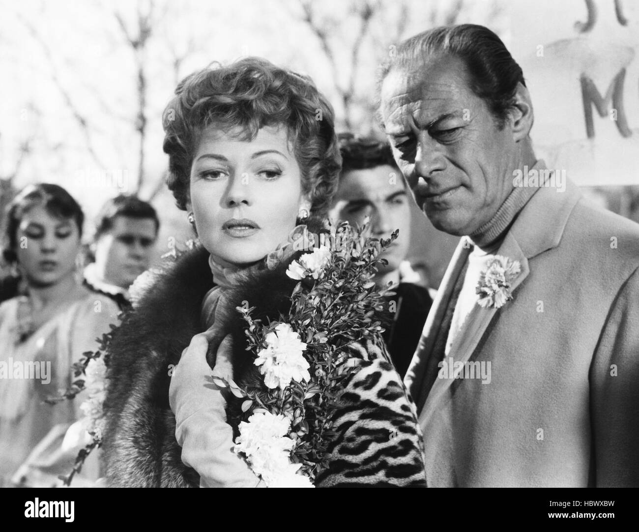 THE HAPPY THIEVES, from left: Rita Hayworth, Rex Harrison, 1961 Stock Photo