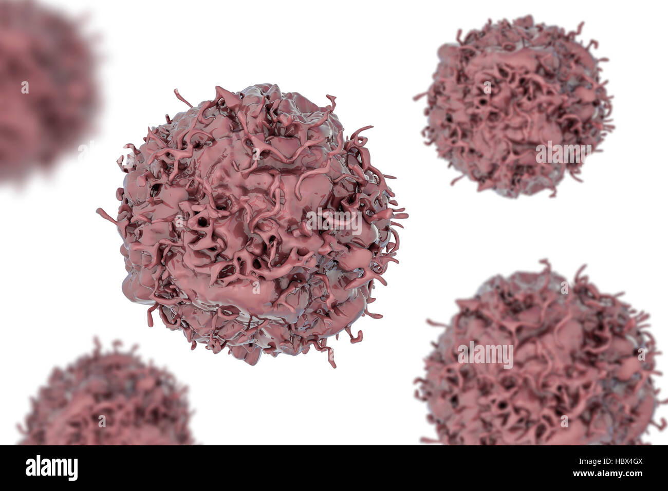 Lung cancer cell, computer illustration. Stock Photo