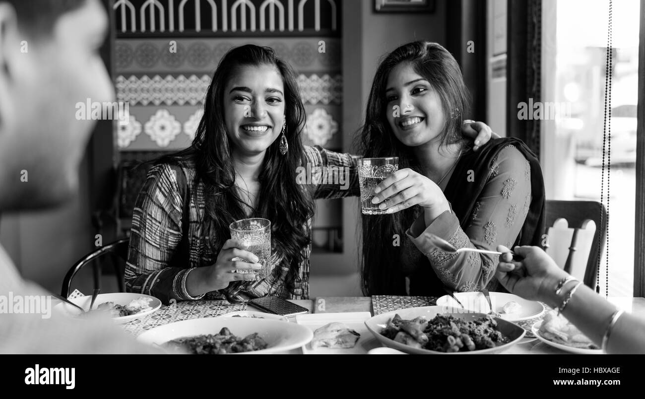 Indian Ethnicity Meal Food Roti Naan Curry Concept Stock Photo