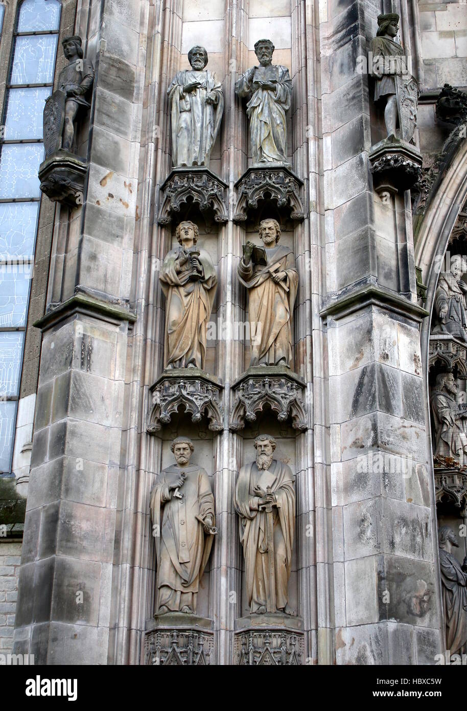 Detail medieval Sint-Janskathedraal (St. John's Cathedral) in the city centre of Den Bosch, Brabant, Netherlands. Brabantine Gothic Stock Photo