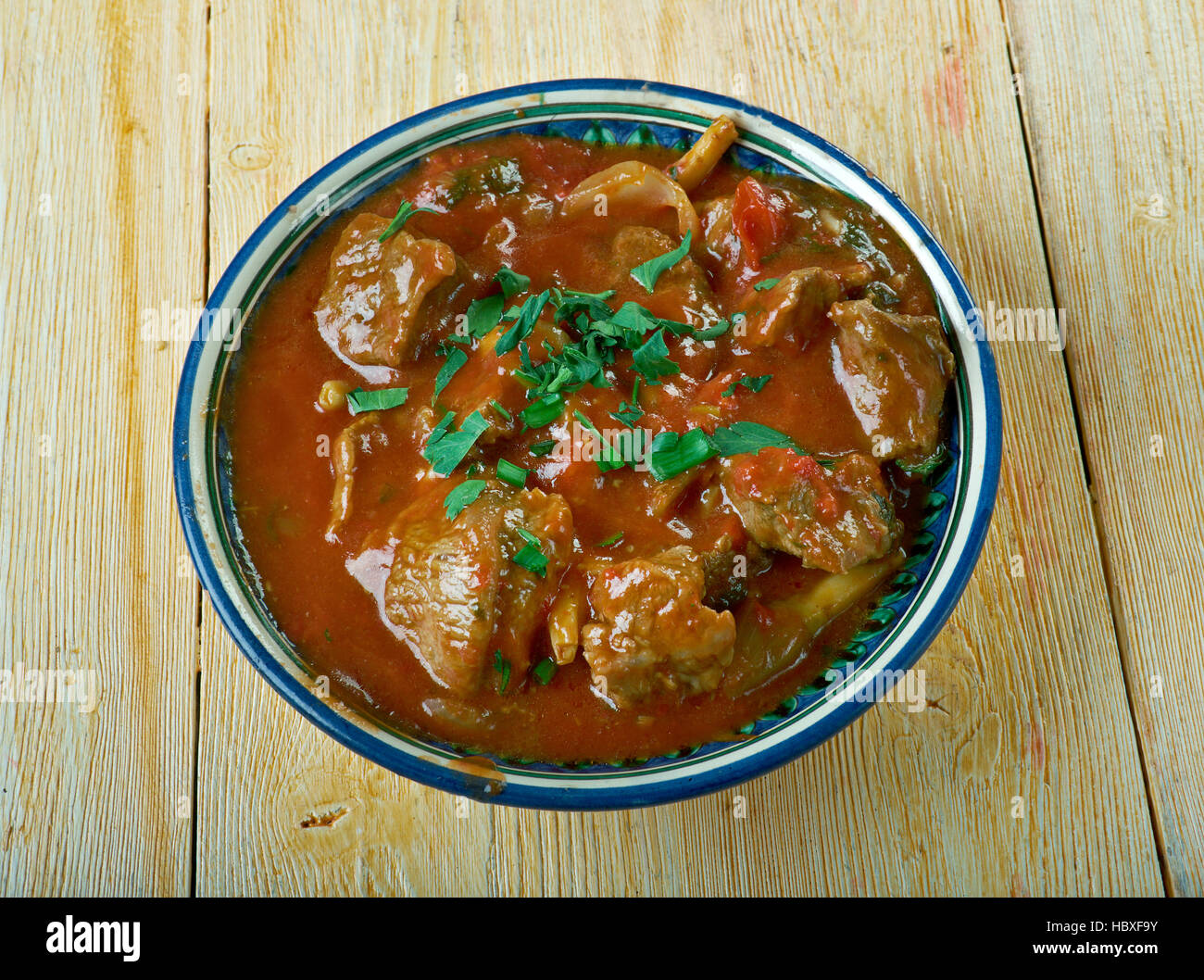 Egyptian kamounia stew beef with cumin and Egyptian tomato sauce
