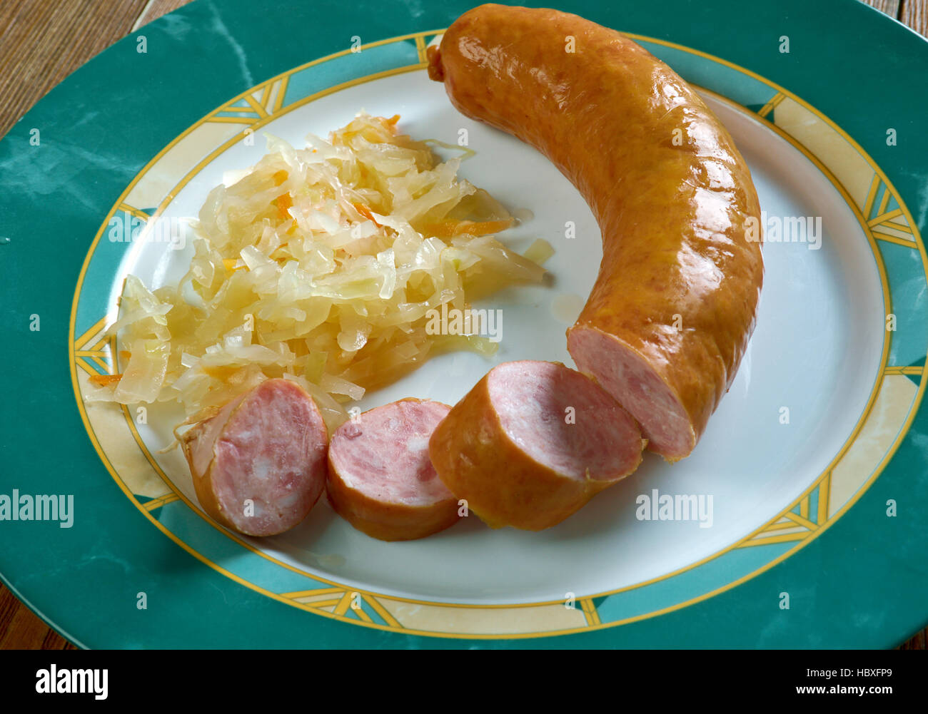 Carniolan sausage with sauerkraut Slovenian sausage most similar to what is known as kielbasa