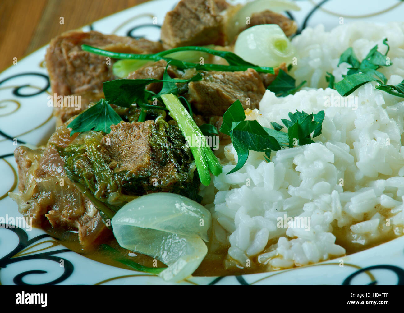 Kakuleli Kuzu Eti lamb with cardamom. Turkish meat dish Stock Photo