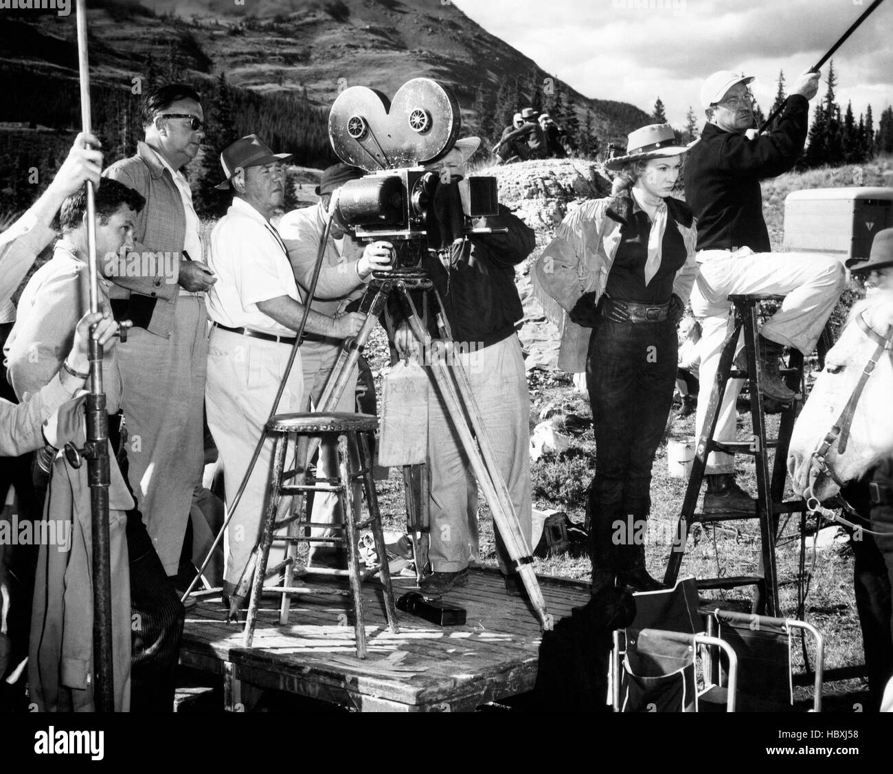 GREAT DAY IN THE MORNING, from left, Robert Stack, director Jacques ...