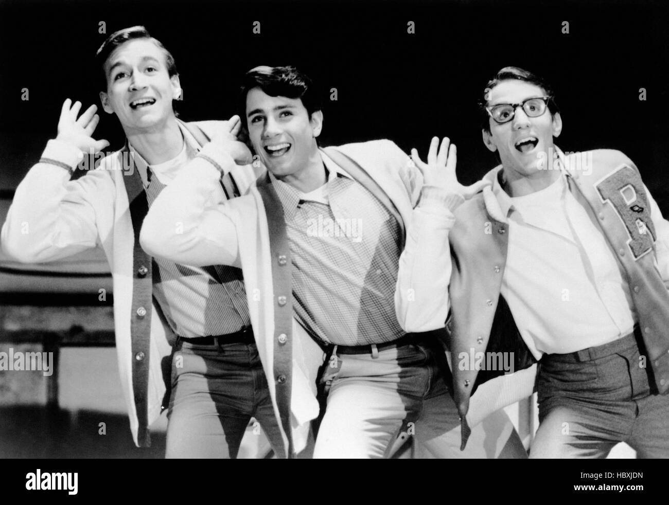 GREASE 2, from left, Charles McGowan, Matt Lattanzi, John Robert Garrett, 1982, ©Paramount/courtesy Everett Collection Stock Photo