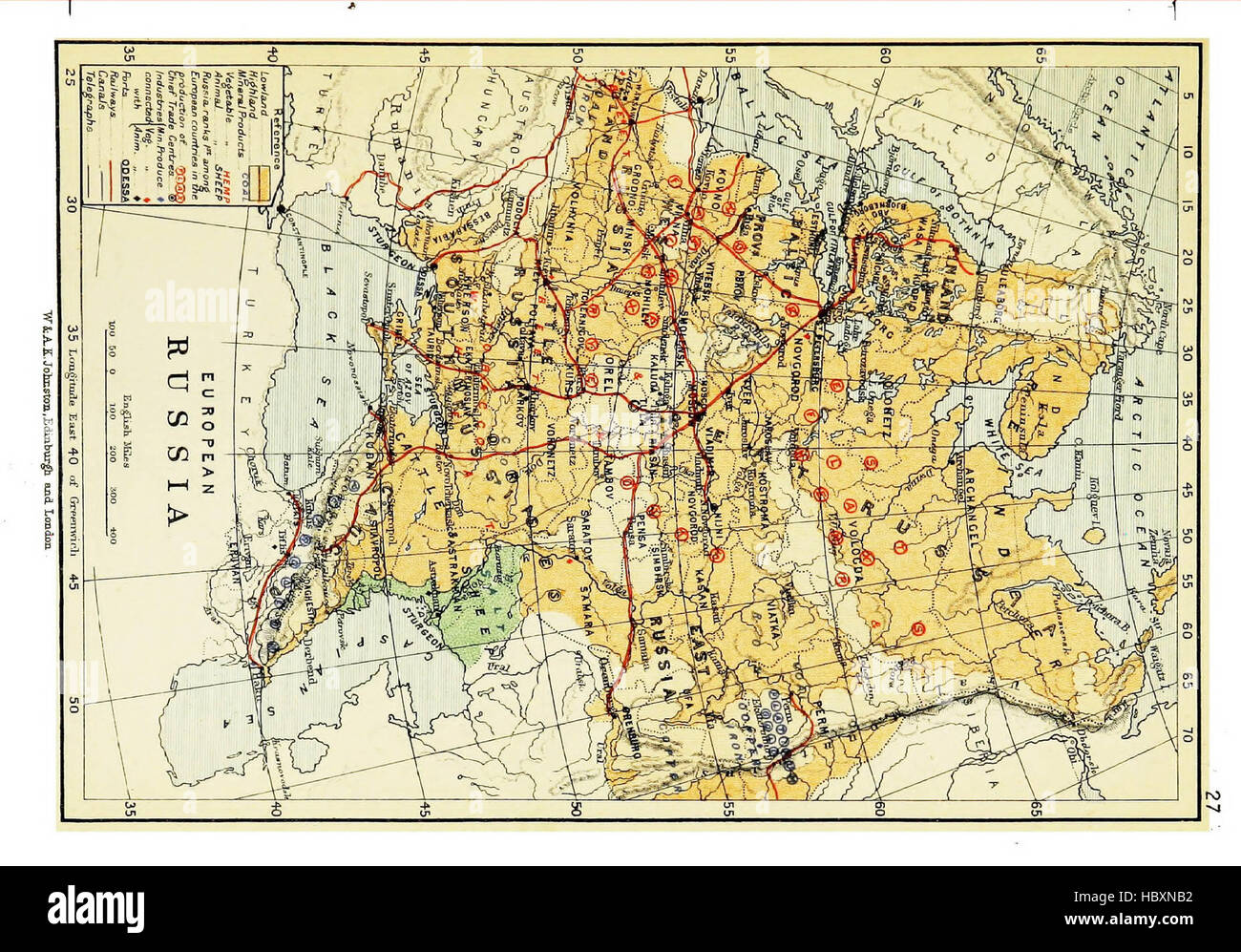 Atlas of commercial geography, containing 48 maps, with explanatory letterpress Stock Photo