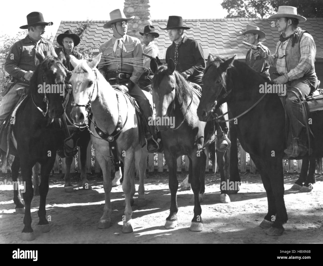 HIS BROTHER'S GHOST, Buster Crabbe (3rd from l.), 1945 Stock Photo - Alamy