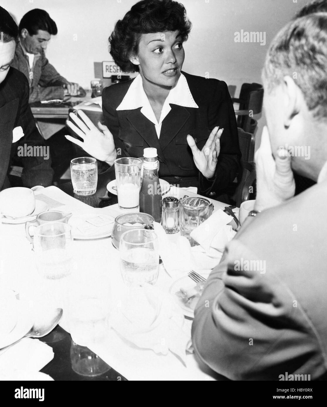 HOLLYWOOD CANTEEN, Jane Wyman in studio commissary, 1944 Stock Photo