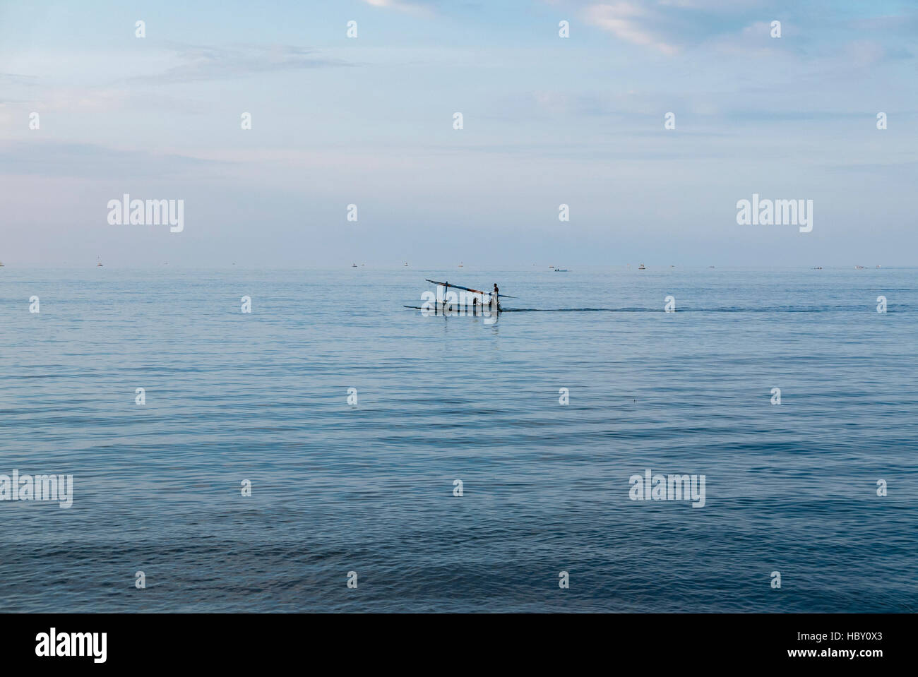 Traditional Indonesian Sailing boat. Bali sea. Indonesia Stock Photo