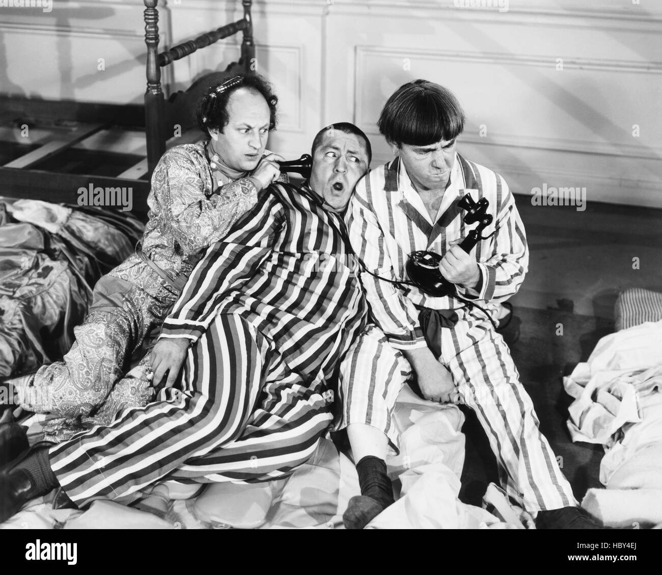 IN THE SWEET PIE AND PIE, from left, Larry Fine, Curly Howard, Moe