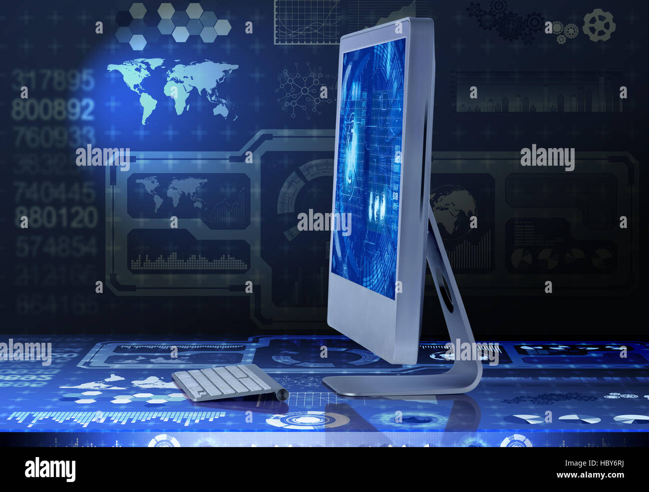Computer screen in business concept Stock Photo - Alamy