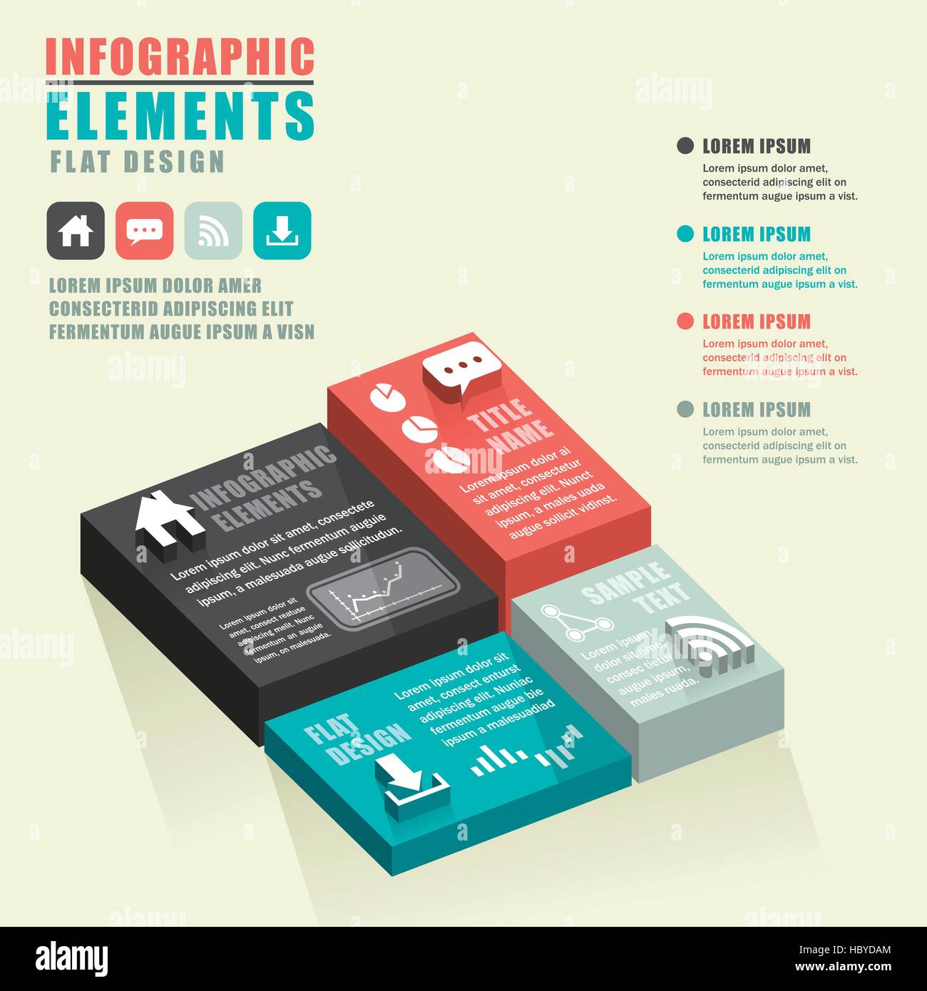 vector abstract flat design infographic elements Stock Vector Image ...
