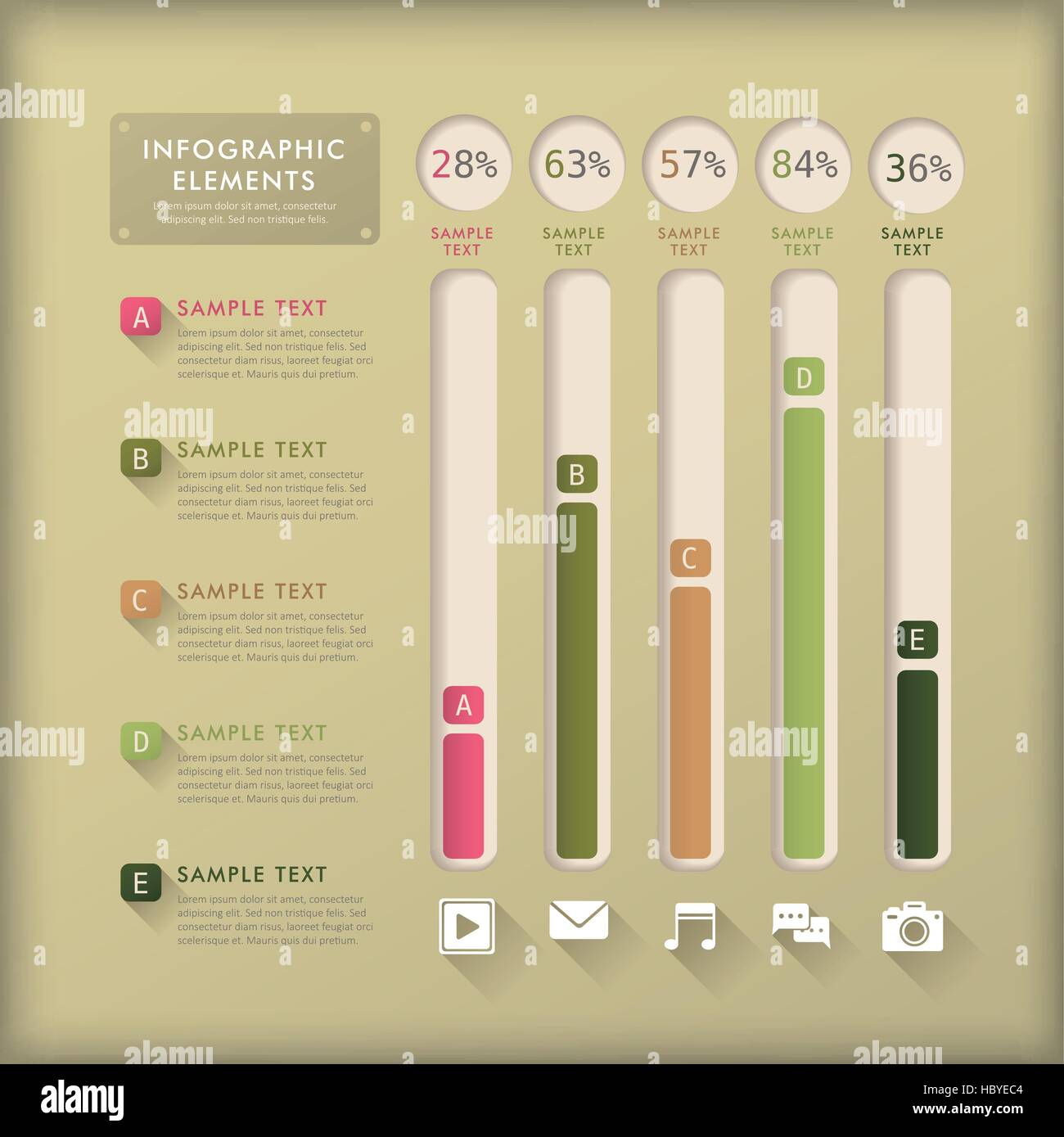 vector abstract flat design bar chart infographic elements Stock Vector ...