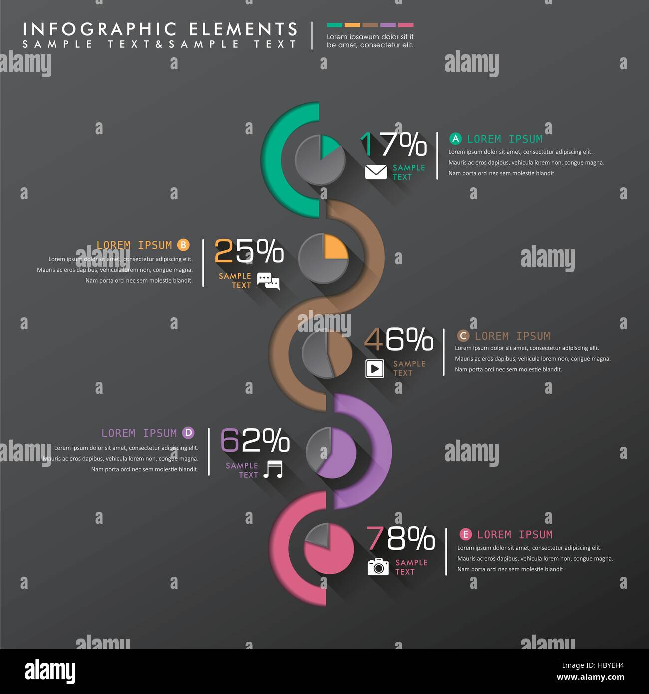 vector abstract flat design pie chart infographic elements Stock Vector ...