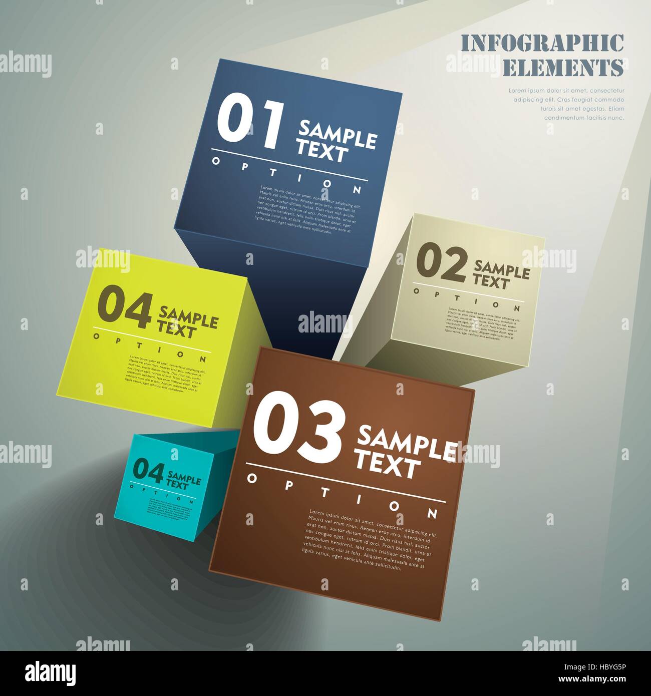 realistic vector abstract 3d cube infographic elements Stock Vector ...