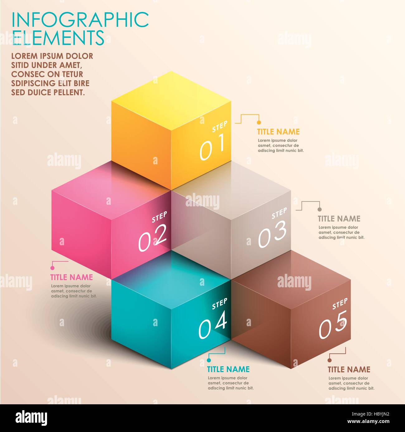 realistic vector abstract 3d staircase infographic elements Stock ...